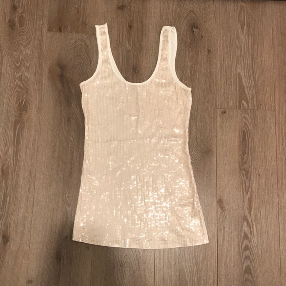 Rose gold sequin tank top - Picture 1 of 3